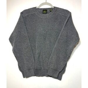Timberland Men's Gray Tight‎ Knit Crewneck 100% Cotton Sweater Sz S